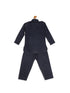 Sishu Boy's Blue Pure Cotton Pathani Kurta With Pyjama Set